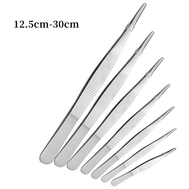 Pęseta medyczna ze stali nierdzewnej 430, długa, prosta, 12,5 cm-30 cm, prosta główka, zagęszczająca narzędzia medyczne