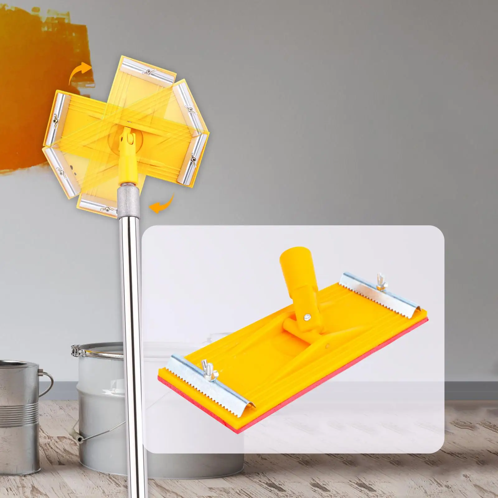 

360 ° Поворотный держатель наждачной бумаги, универсальный профессиональный аксессуар, губка высокой плотности с резьбовым адаптером, инструмент для полировки стен