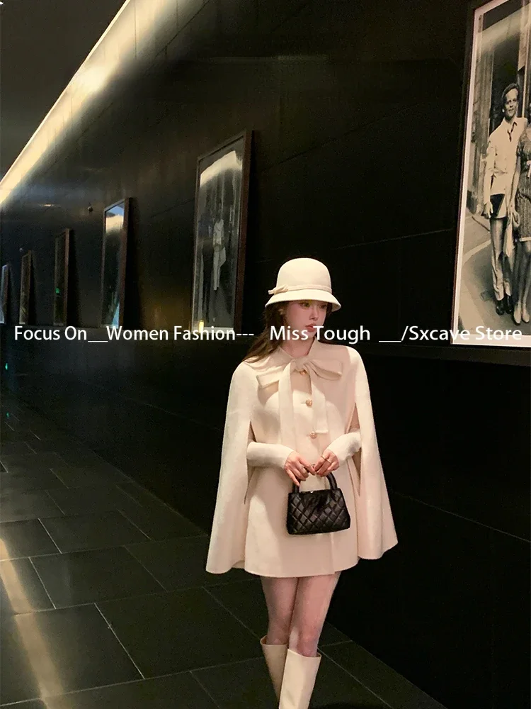 Cappotto elegante francese da donna Cappotto vintage moda coreana Cappotti da mantello Office Lady Evening Party Abbigliamento Winter Chic