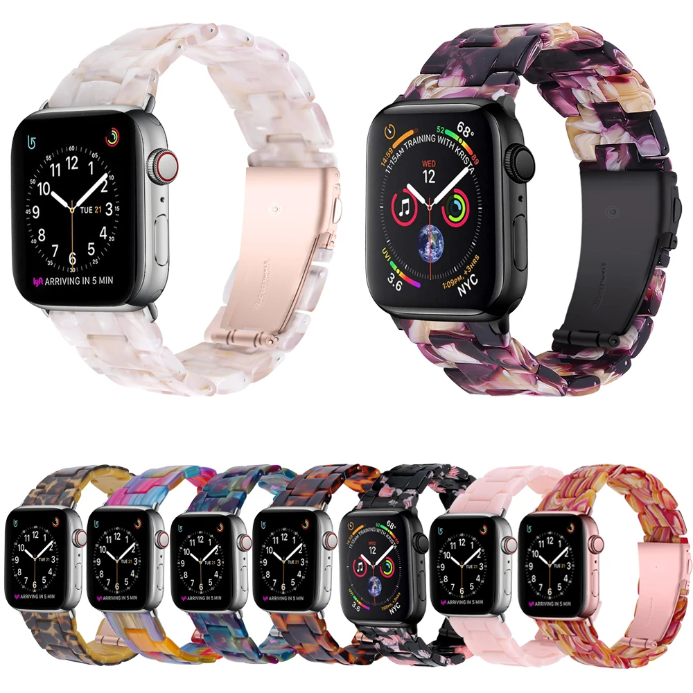 애플워치 레진 스트랩 38mm 49mm 41mm 45mm 46mm 42mm 44mm 40mm 여성용 팔찌 iWatch 시리즈10 8 9 7 6 5 4 손목밴드