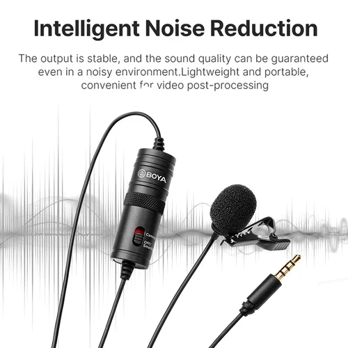 BOYA BY-M1 micrófono Lavalier omnidireccional micrófono condensador con Clip de solapa con enchufe de 3,5mm para cámara DSLR videocámara Smartphone