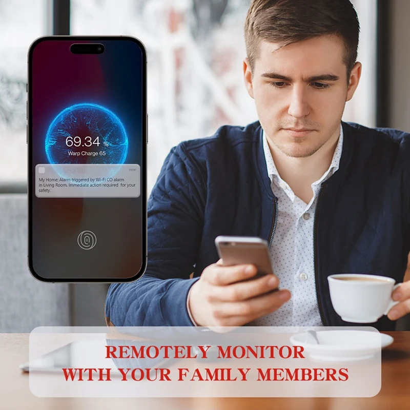 Умная сигнализация угарного газа Wi-Fi, детектор газа Wi-Fi CO с управлением через приложение Tuya, аккумулятор 10-летней работы, CE EN 50291, VC21W