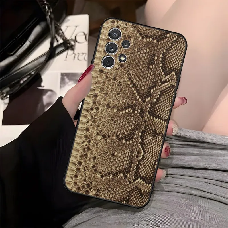 Leather Snake Scales Phone Case For Samsung A 14 24 05 34 54 72 50 50s 33 53 23 22 21 20 40 70 S 72 81 12 32 51 52 Coque