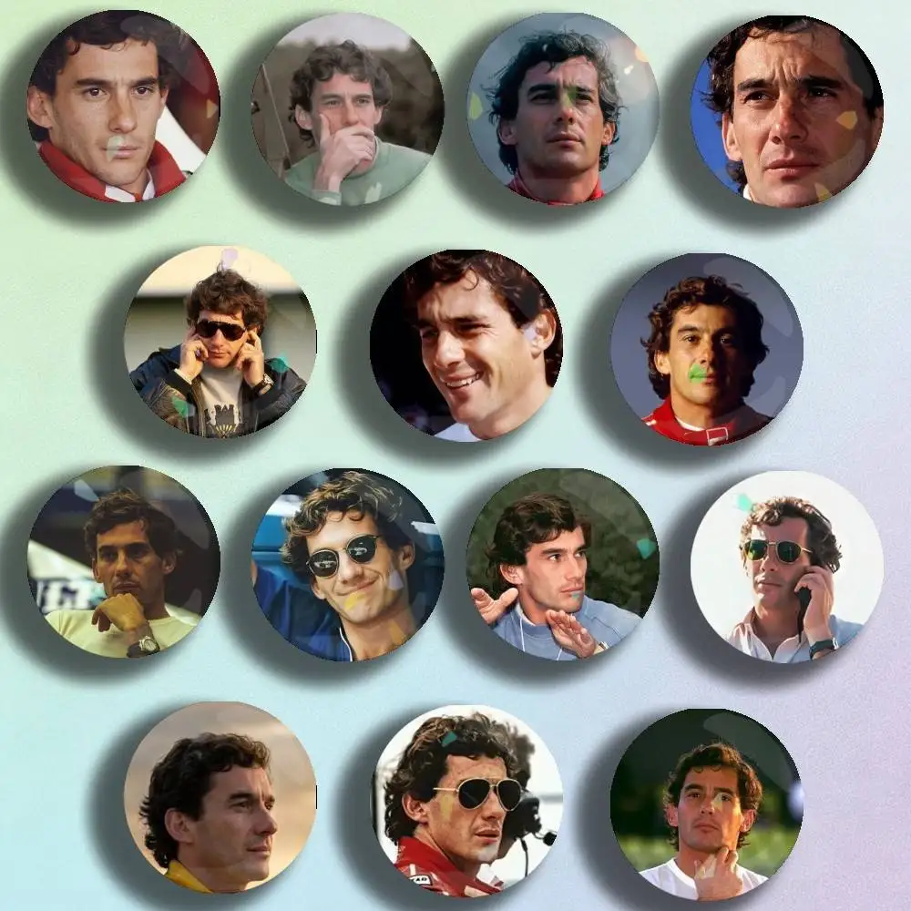 

A-Ayrton Racing Driver-S-Senna Badge Stage Brooches on Backpack Clothes Handmade RoundEnamel Pins for Jewelry Gift Bag Accessory