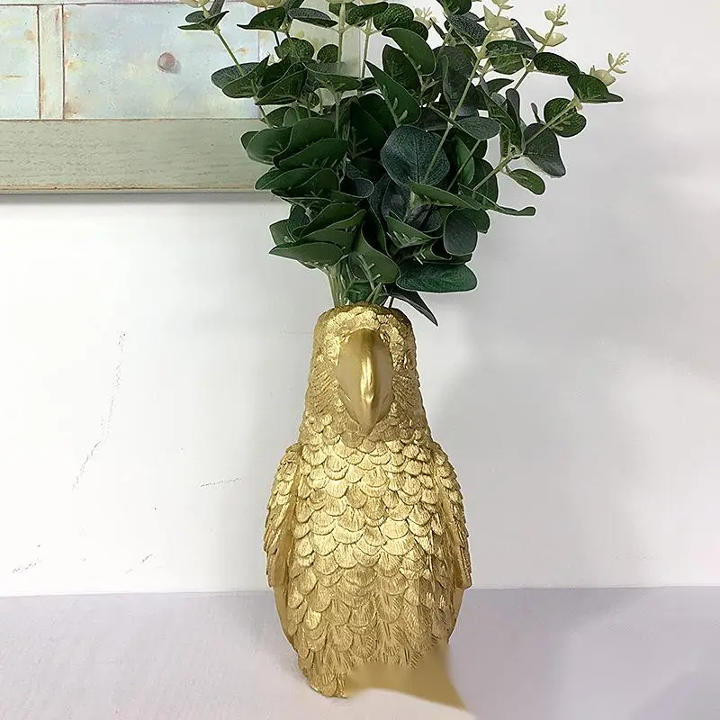 Cross-Border Hot Item Realistic Parrot Vase Home Bedroom Living Room Dining Table Entrance TV Desktop Animal Flower Arrangement