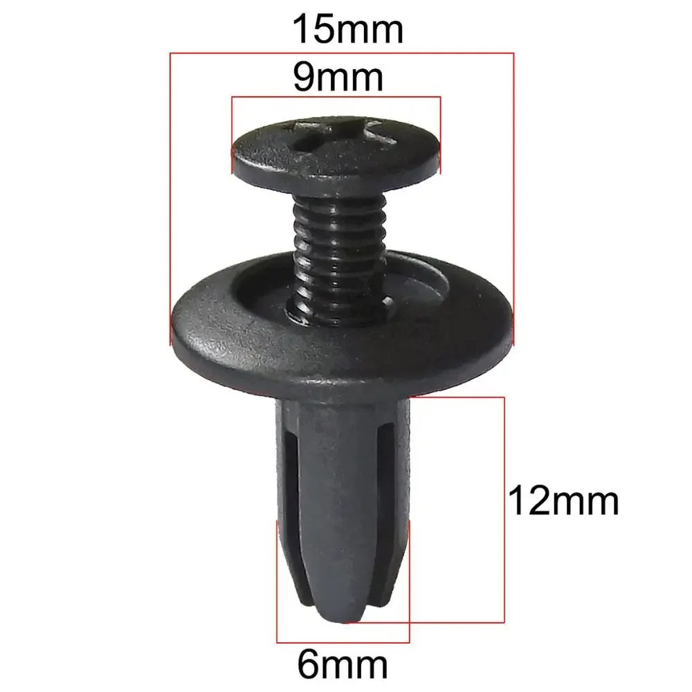 10-50pcs Plastic Rivets 6mm Fasteners Screw Car Fender Bumper Screws Clips Rivets Auto 6 mm Hole Plastic Push Pin Clip Car
