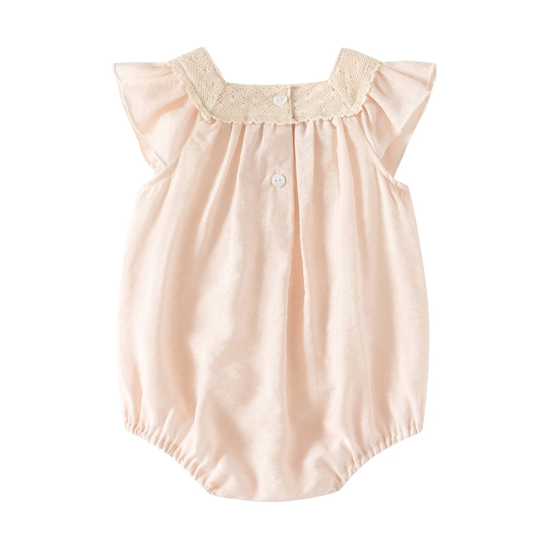 Flying Sleeve Baby Girl Bodysuits for Summer Bowknot Newborn Infant Girls Onesie Clothes