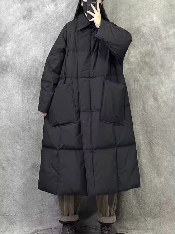 

Faionable Long Cotton Jaet Women's Winter Coat Warmth Brand Tagl Retro High-End Street Sle Commute Loose Fit