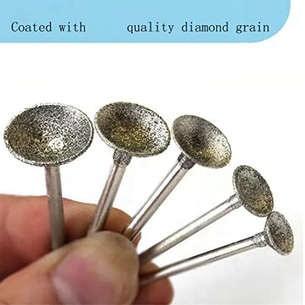 Fresa diamantata a forma di ciotola adatta per utensile rotante include Dremel con gambo da 2.35mm (confezione da 12)