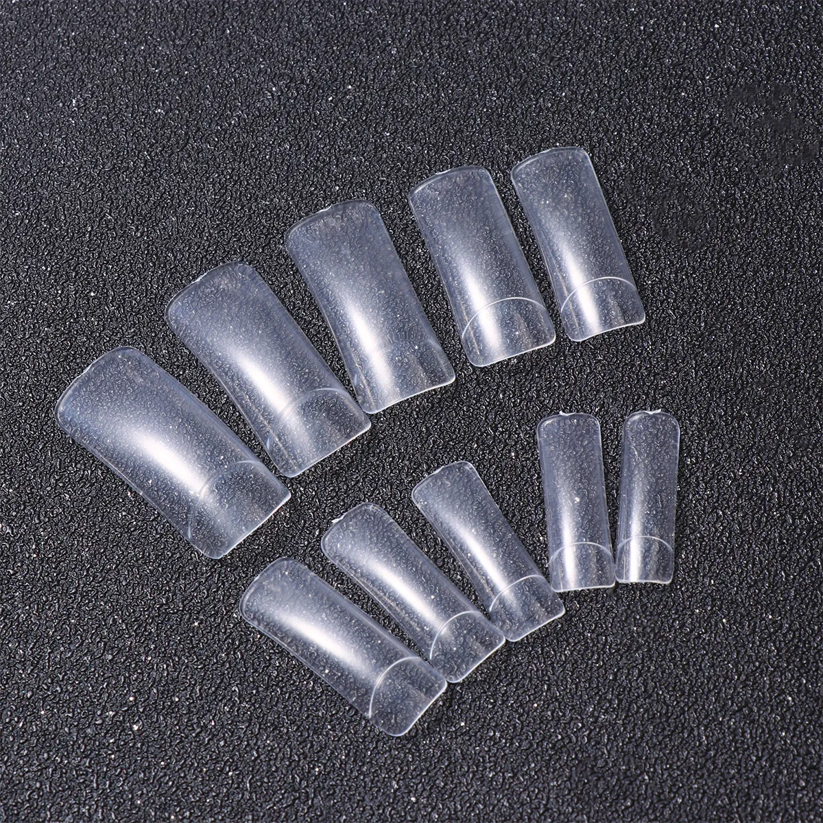 500Pcs Extension Fake Nails Premium Resin Manicure Pieces Pouch for Home Store Natural Transparent French Style Numbers