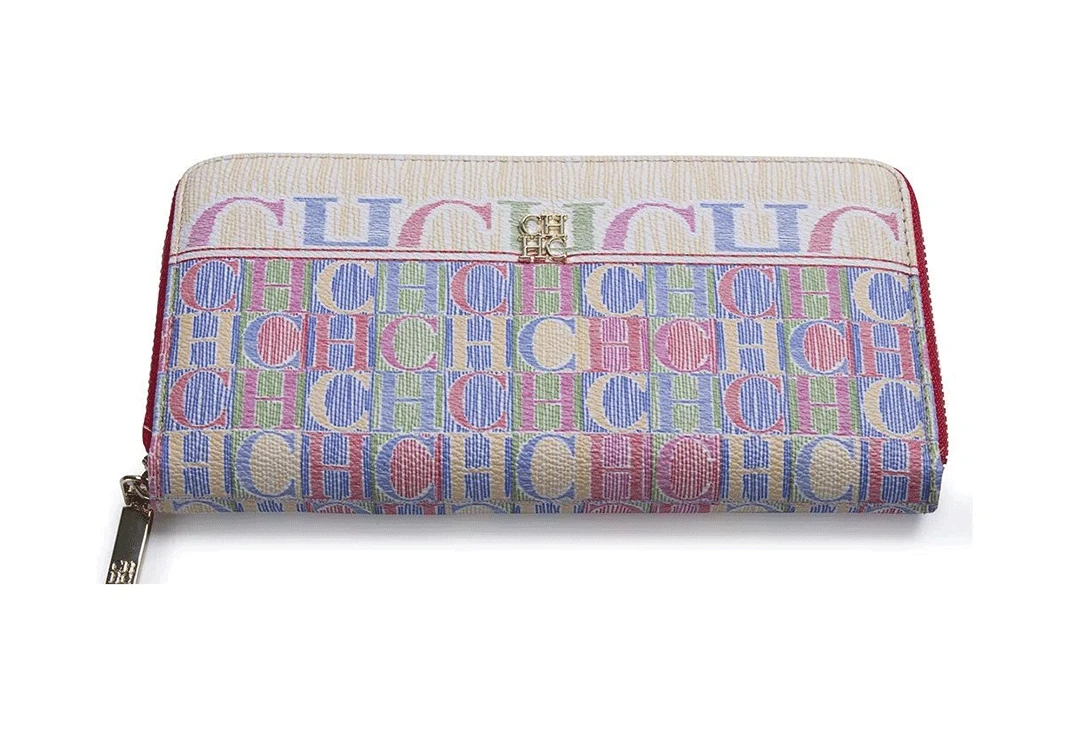 CH Damen Lange Reißverschluss-Geldbörse Vintage Monogramm Niedliches Bärenmuster Große Kartenfächer Geldbeutel Mit Verpackungsbox Tägliche Münz-Clutch – Detail 7