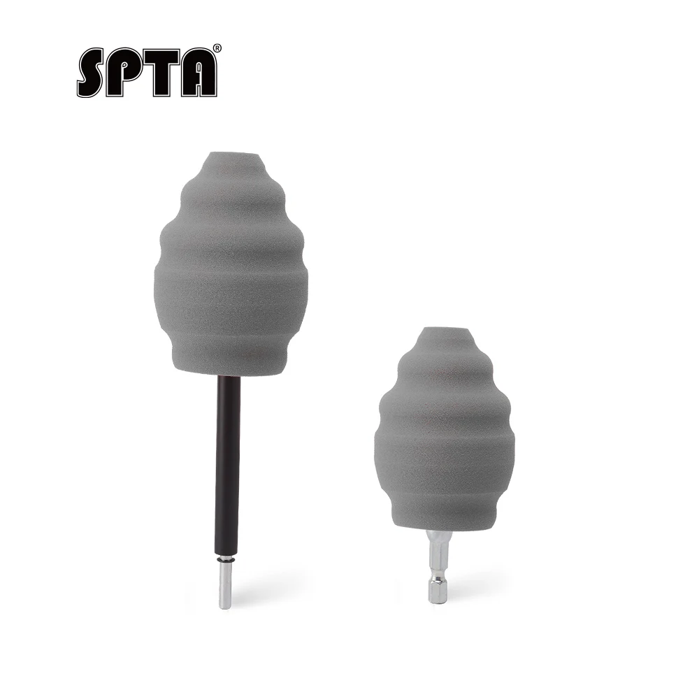 SPTA PT128 Wheel and Rim Polishing Ball, Foam Drill Polishing Cone, Waxing Buffing Wheel for Car Polishing Car Detailing