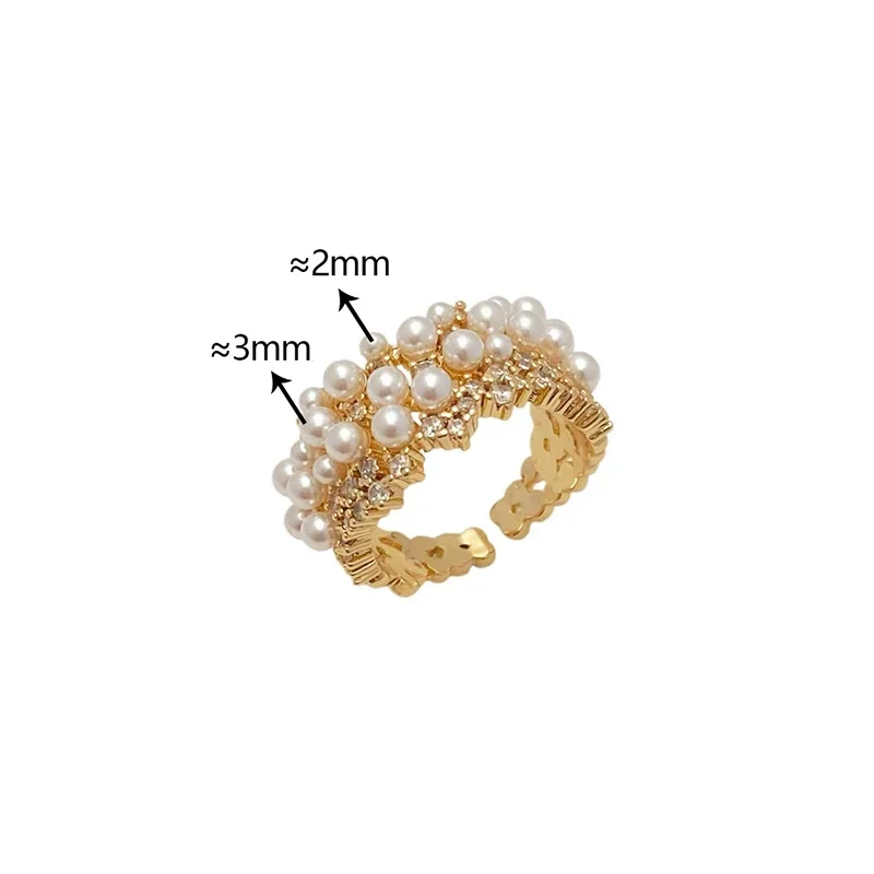 حقيقي 925 فضة تألق الزركون سطح واسع اللؤلؤ قابل للتعديل خواتم للنساء ضوء فاخر غرامة مجوهرات رائعة هدية #2