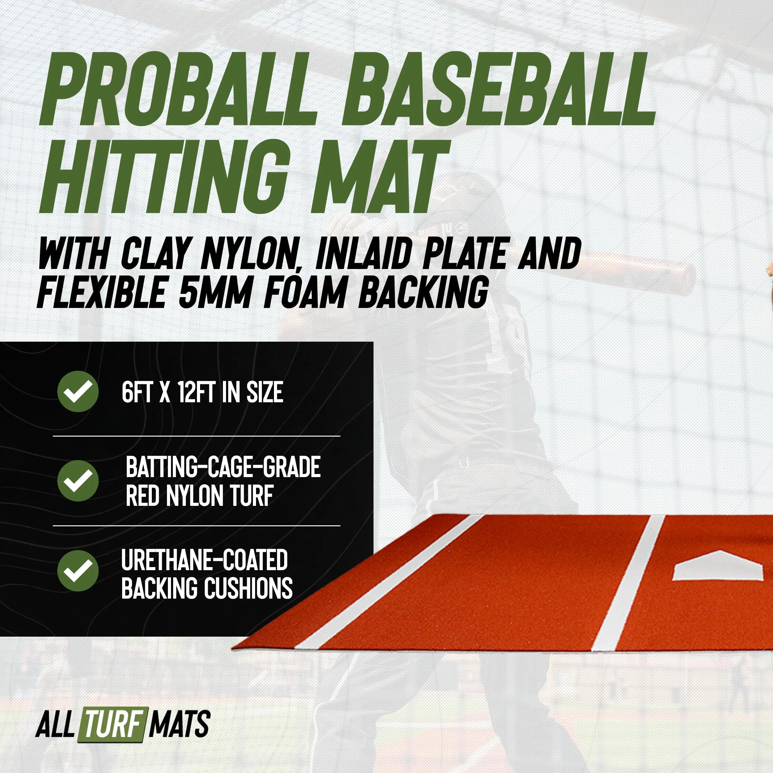 Baseball & tball Hitting Mat – Poly Practice Turf