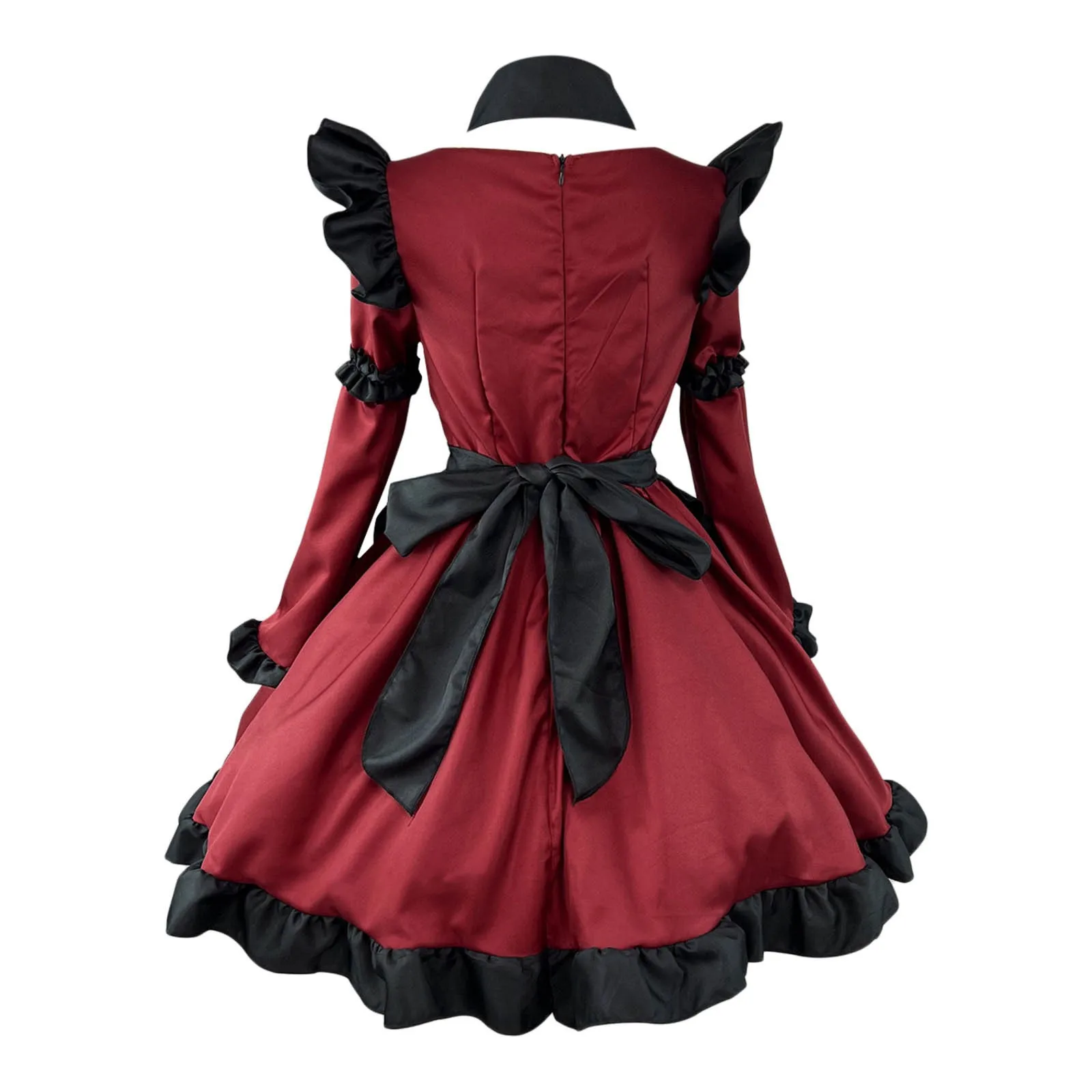 Vestido de sirvienta gótico de Halloween, disfraz de Cosplay de Anime del pequeño diablo, vestido de sirvienta rojo para niña, disfraces de fiesta de sirvienta de tendencia para niña