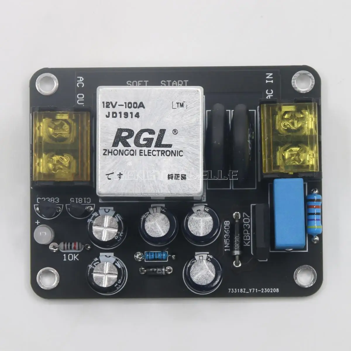 New 100A High Current Relay Power Supply Soft Start Board For Class A Amplifier Audio DIY HiFi