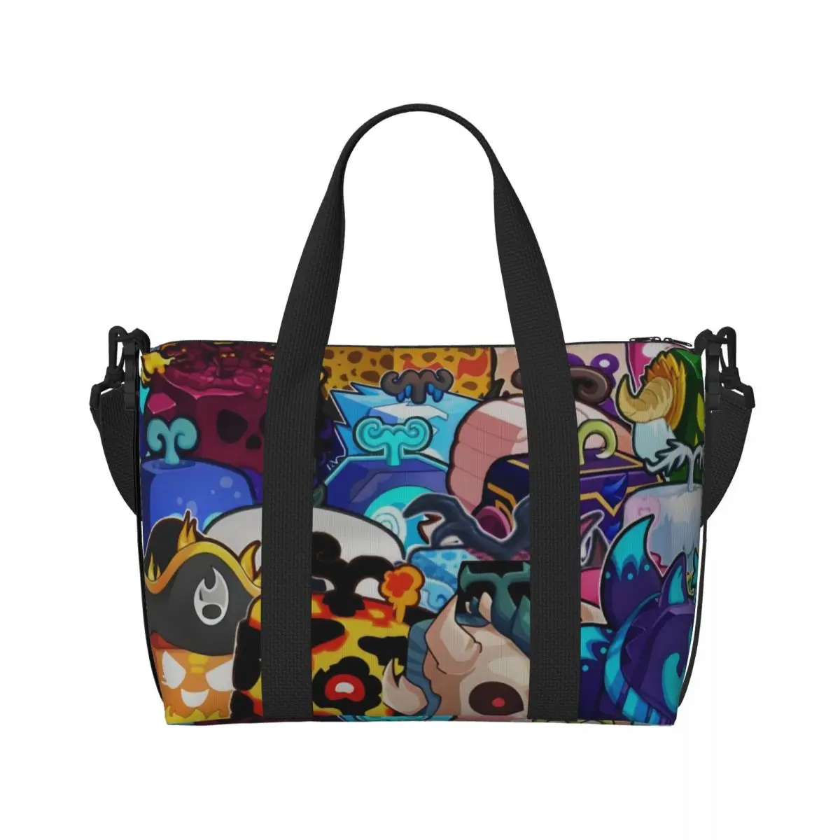 Custom Game Blox Fruits Anime Cartoon Tote Bag Women Large Capacity Beach Gym Shoulder Travel Bag