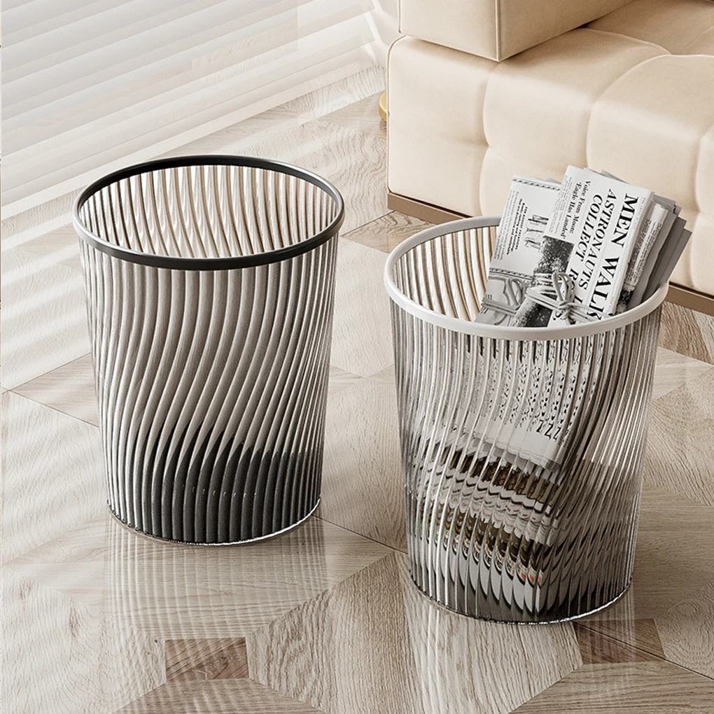 Translucent Large Capacity Trash Can Bedrooms And Dorm Rooms Black Waste Paper Bin Black Kitchen Bin
