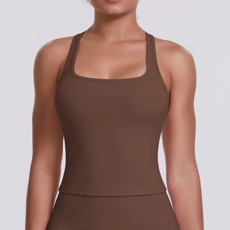 

Women's Yoga Vest Solid Color Beautiful Back Tight Quick Drying Sportswear Running Cycling Fitness Body Yoga Top