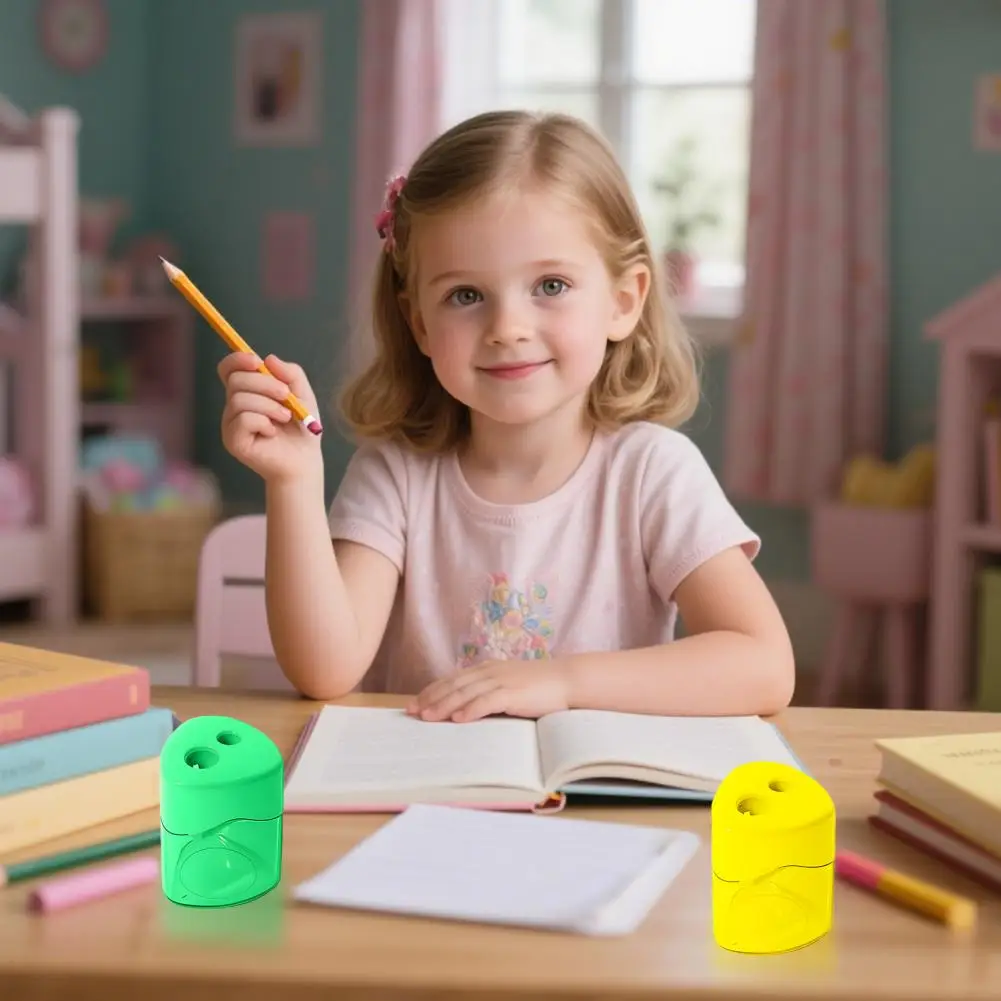 簡単にきれいな鉛筆削り デュアルホール鉛筆削り 子供用 学生用 4パック ポータブル鉛筆削りセット 学校用 子供用