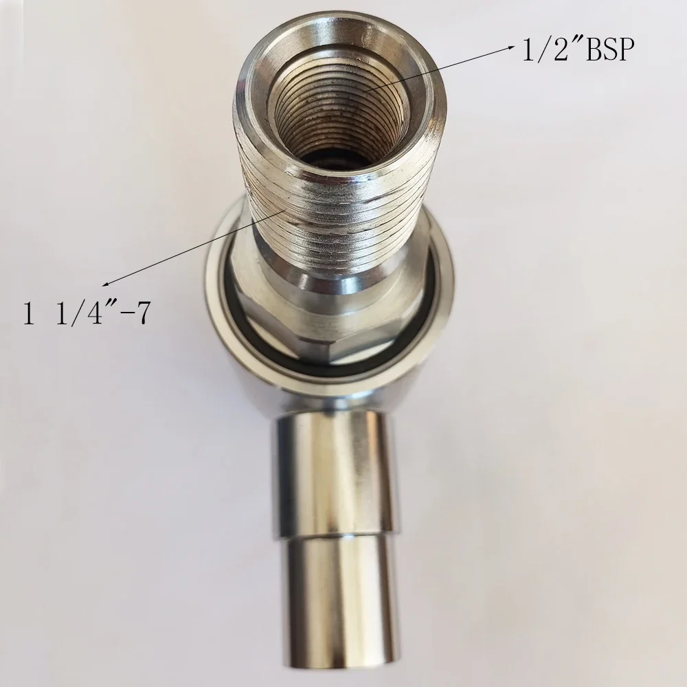 Thread Adapter for Diamond Drill Core Bits Male 1 1/4-7(Female:1/2BSP) to Female 1 1/4“-7 with Dust Collection Joint Connector