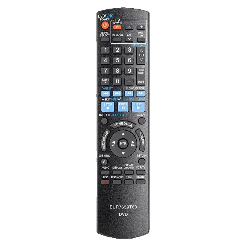Control Remoto EUR7659T60 Compatible con Reproductor de DVD Panasonic DMR-EZ37 DMR-EZ47 DMR-EZ475 DMR-EZ37V DMR-EZ37K