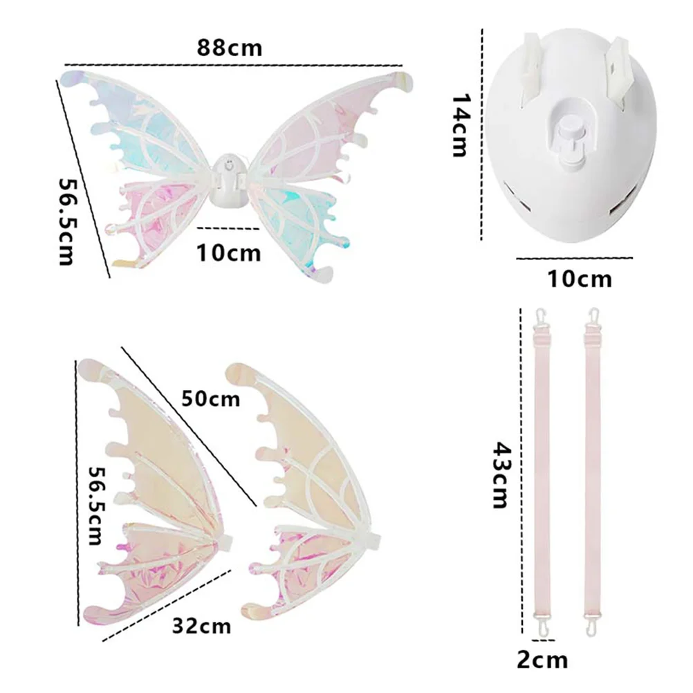 Electric Fairy Wings with LED Lights Party Supplies Kids Butterfly Cape Will Move Stage Props Cape Moving Cosplay Luminous Child