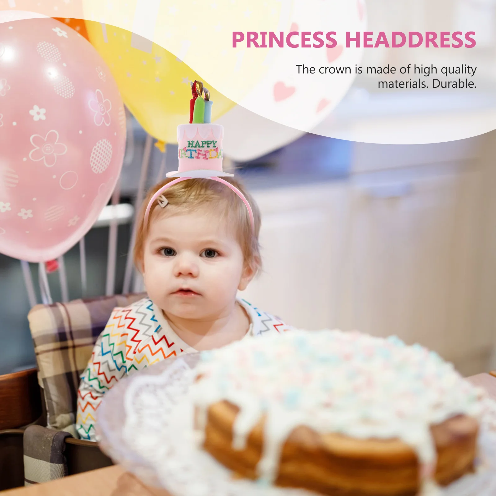 

3Pcs Kids Party Hair Hoops Birthday Theme Child Headdress Decorative Fun Wearable for Dance Photo Props Travel