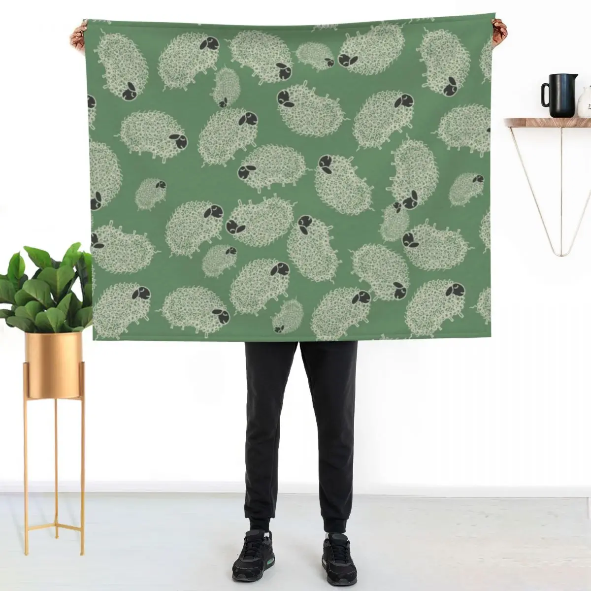 

Black Faced Sheep Throw Blanket Spring Fall Cozy Throw Blanket for Couch