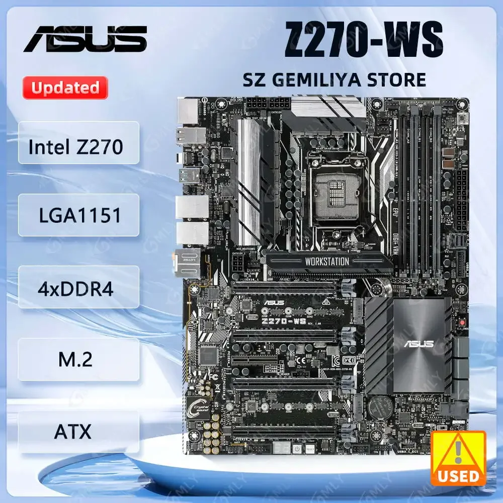 Placa base de servidor ASUS Z270-WS Intel ntel Z270 LGA 1151 DDR4 3866MHz ATX compatible con CPU Core i3-6320 6400 7600 7700 G4560 6100