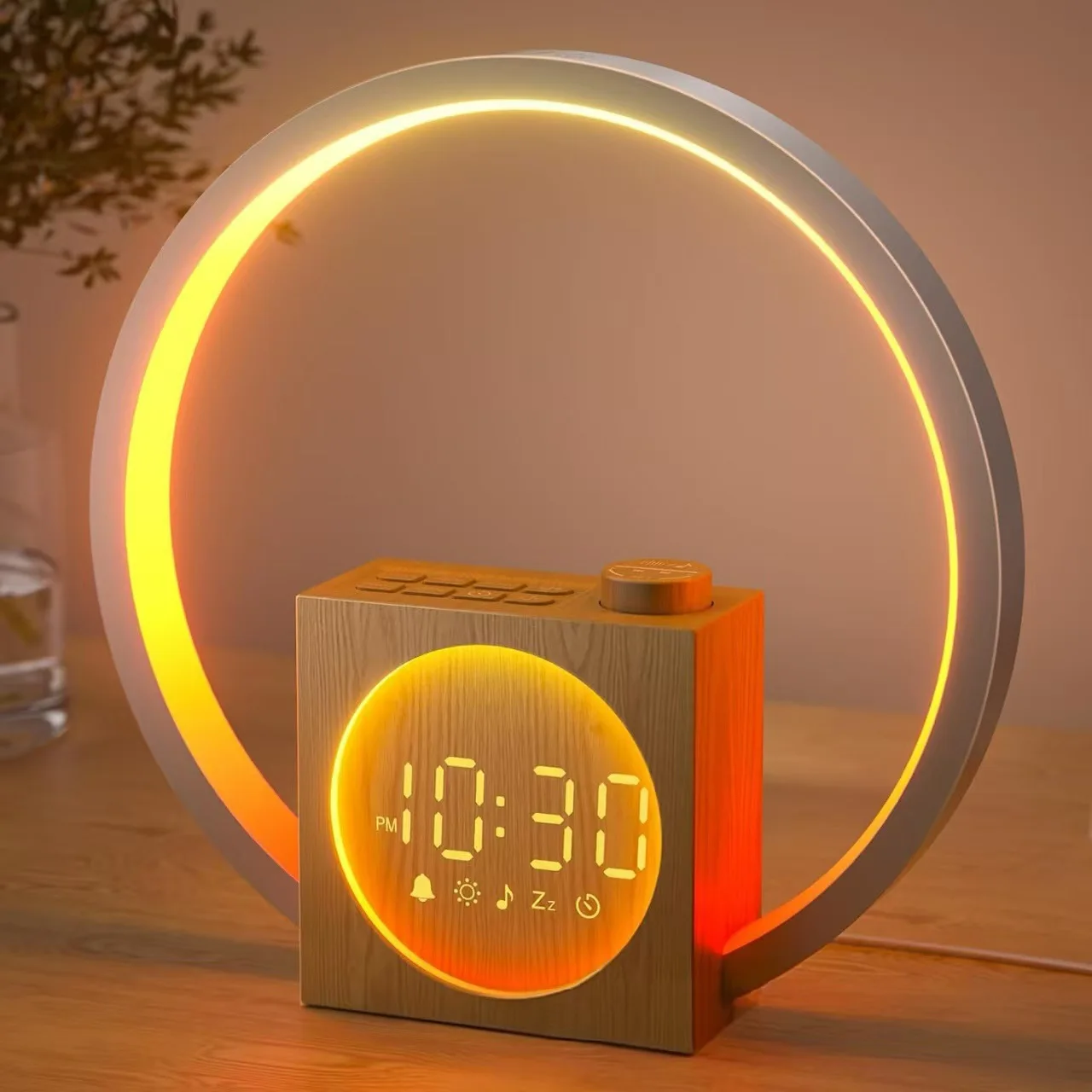 Children's Sleep White Noise Ambient Light, Natural Simulated Sunrise Wake-up Light, Clock, Alarm Clock, Music Box
