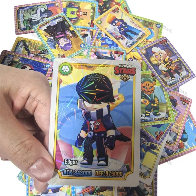 Random Collect Card Anime Brawl Stars Collection Game Battle Carte Cartoon Board Leon Crow Rare Trading Cards Kid Toy Gift - view 4