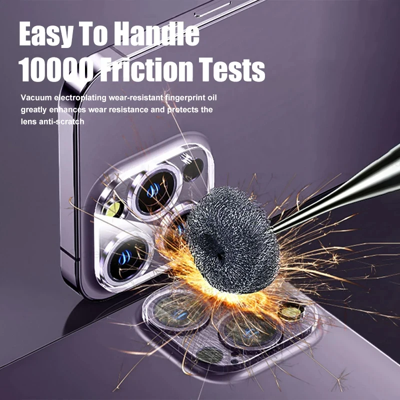 واقي لعدسة الكاميرا لهاتف آيفون ، زجاج مقسى واقي شفاف ، غطاء كامل ، آيفون 15 برو ماكس 16 14 13 12 11 ميني بلس ، 3