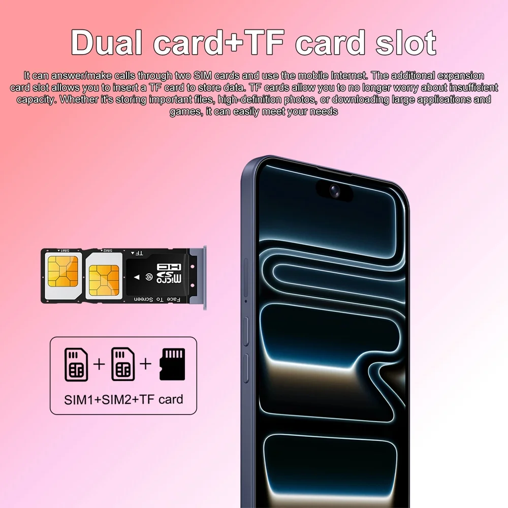 K-Touch M17 Pro Max Mobile Phones 7.3 Inch Smartphone 5G Dual SIM Android 15 Cell Phone 16+48MP Camera 7800mAh Face Unlocked Wifi GPS Global Version Cellphones