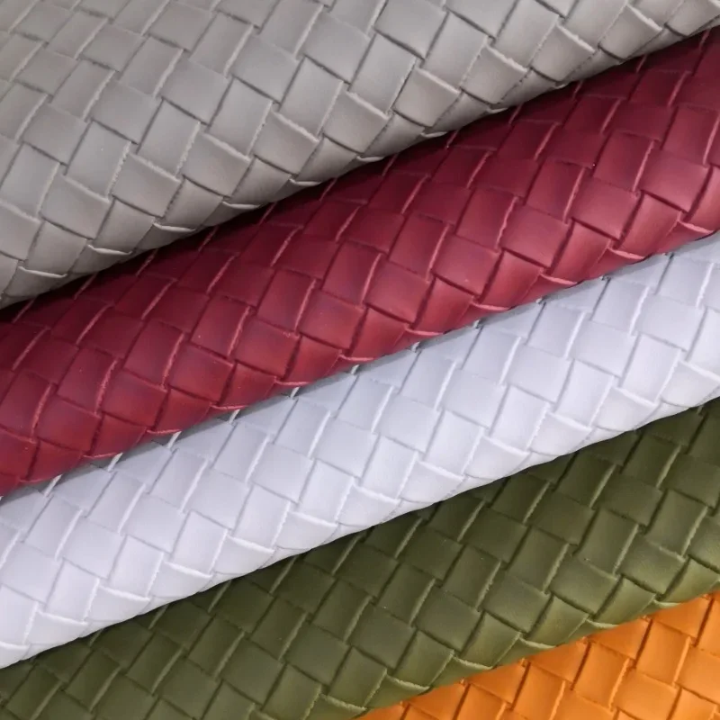 100x138cm Weave Pattern Fabric Vinyl PVC Artificial Leather Faux Leather For DIY Sewing Car Interior Home Upholstery Accessories