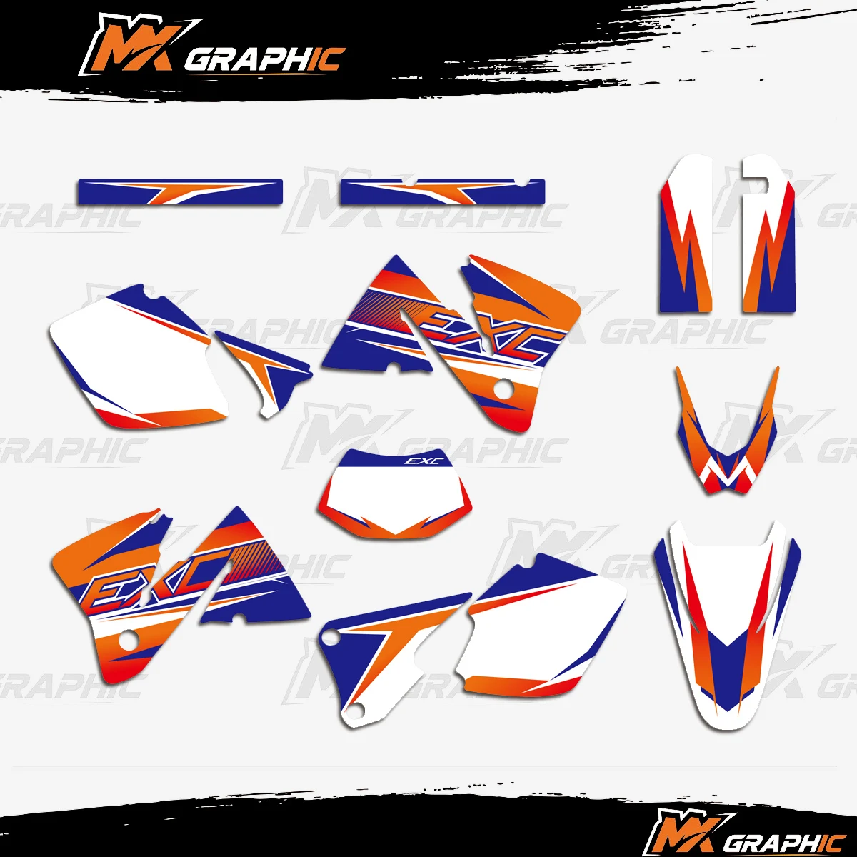 

Для KTM EXC 2001-2002 125 200 250 300 380 400 520 КОМПЛЕКТ ГРАФИКИ DECO НАКЛЕЙКИ