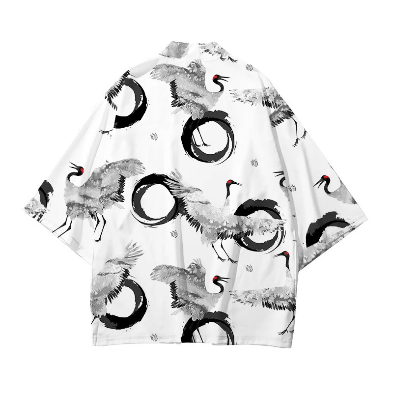 قمصان الساموراي كرين معطف عصري كيمونو تقليدي للرجال والنساء يوكاتا على الطراز الياباني ملابس الشارع سترة كوسبلاي هاوري #3