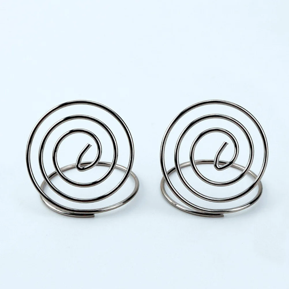 

10 pcs Desktop Photo Clips Silver Heart Shape Holder Spiral Base Table Number Stand Menu Card Holder For Wedding Party Office