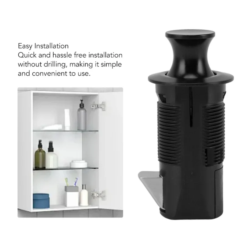 

E5 Cabinet Safe Lock Zinc Alloy ABS Secure Round Embedded Push To Open Lock For File Drawer Cupboard Mailbox RV Furniture Black