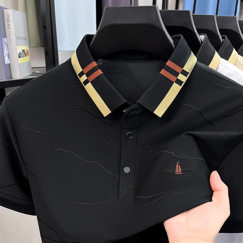 Polo Shirt Short Sleeved Men's 2026 New Item Lapel T-shirt Men's Business Casual Half Sleeved Top