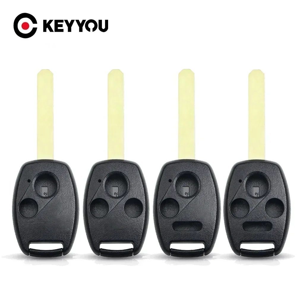 KEYYOU 10PCS NEW Replacement Car Key Case For Honda Accord Civic Insight Ridgeline 2003 2008 2009 Fob 2 3 4 Buttons