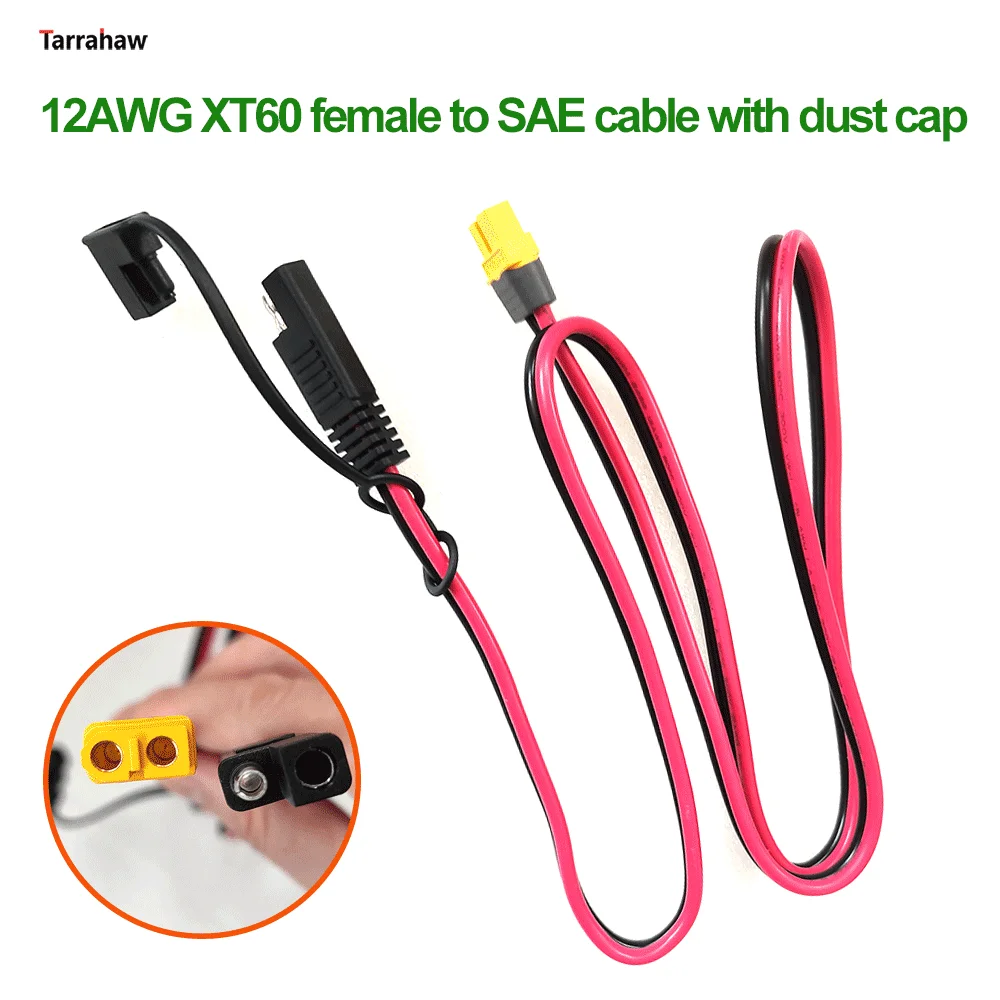 

XT60 Female to Sae New Energy Battery Storage Power Cord 12awg Amass Genuine with Dust Cap Solar Cells Cable Banana Plug Line