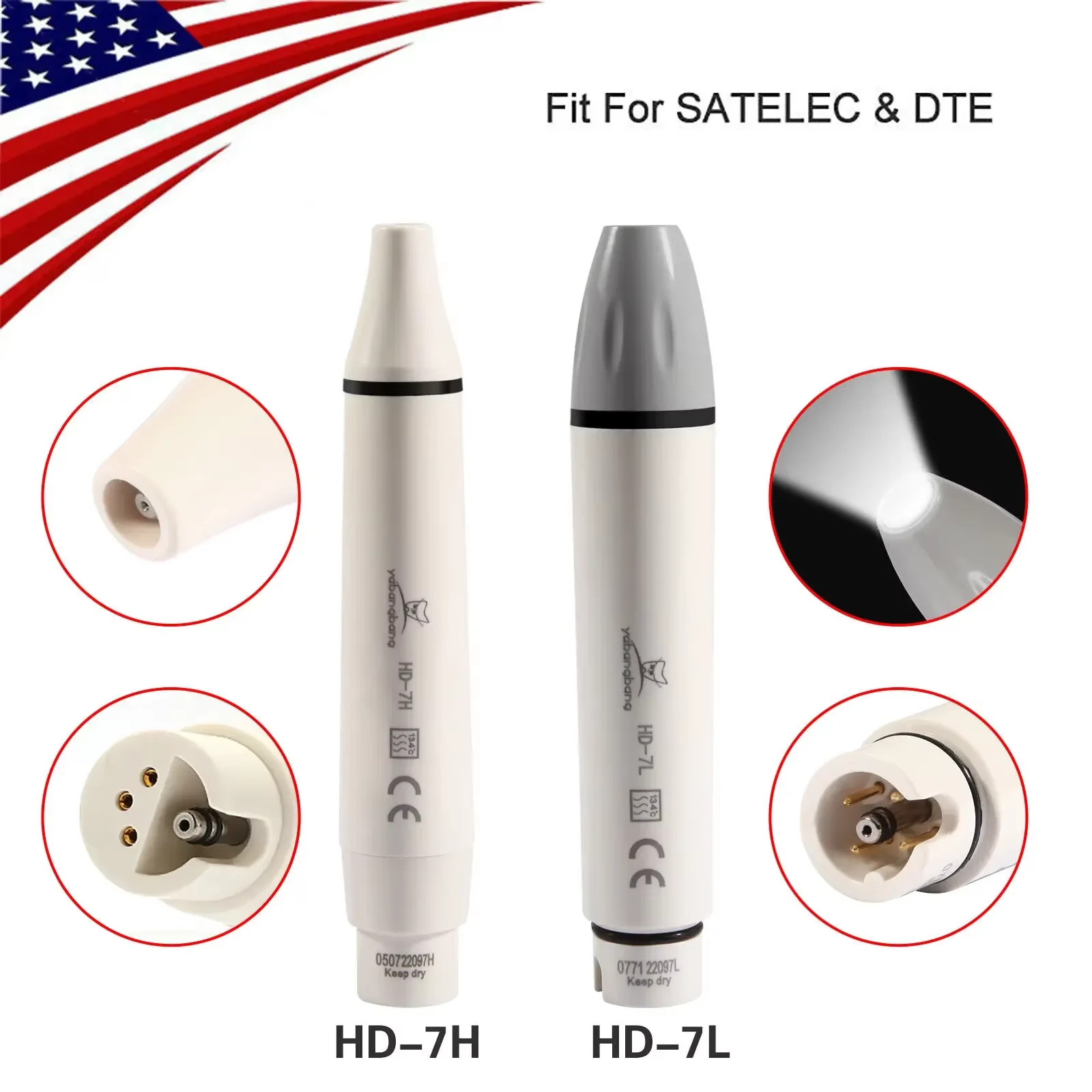 

Dental Ultrasonic Piezo Scaler Handpiece /Fiber Optic LED Fit For SATELEC & DTE Tips Tubes