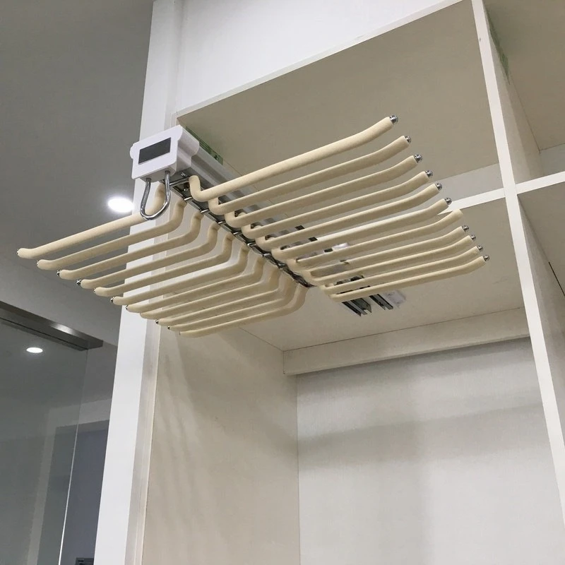 Pants rack telescopic wardrobe, household telescopic pants rack pulling built-in drawer type top pants rack sliding rail hardw