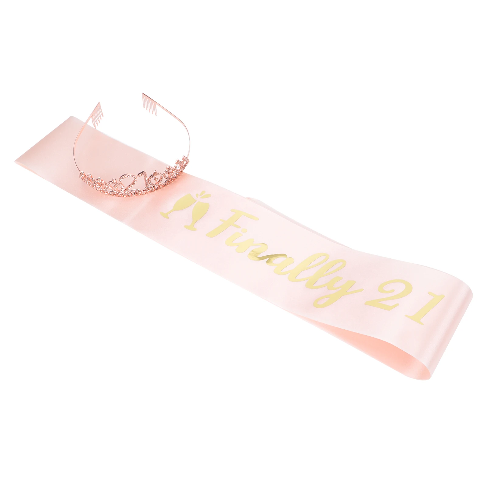 

1 set Crystal Tiara Set For Birthday Party Hairband Accessories Decorative Waistband Sash Crown Set Party Supplies Hairband Sash