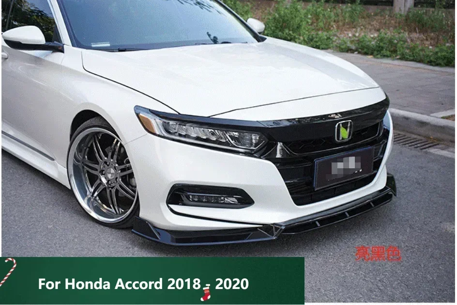 

New！ Front Bumper Splitter Lip Diffuser Spoiler Skirt Body Kit Decorative Strip Shovel For Honda Accord 2018 - 2020