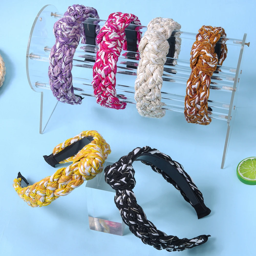 

New Hip Hop Braided Knot Wide Edge Headband Small Vintage Temperament Headband Simple Everything With Shampoo Hair Accessories