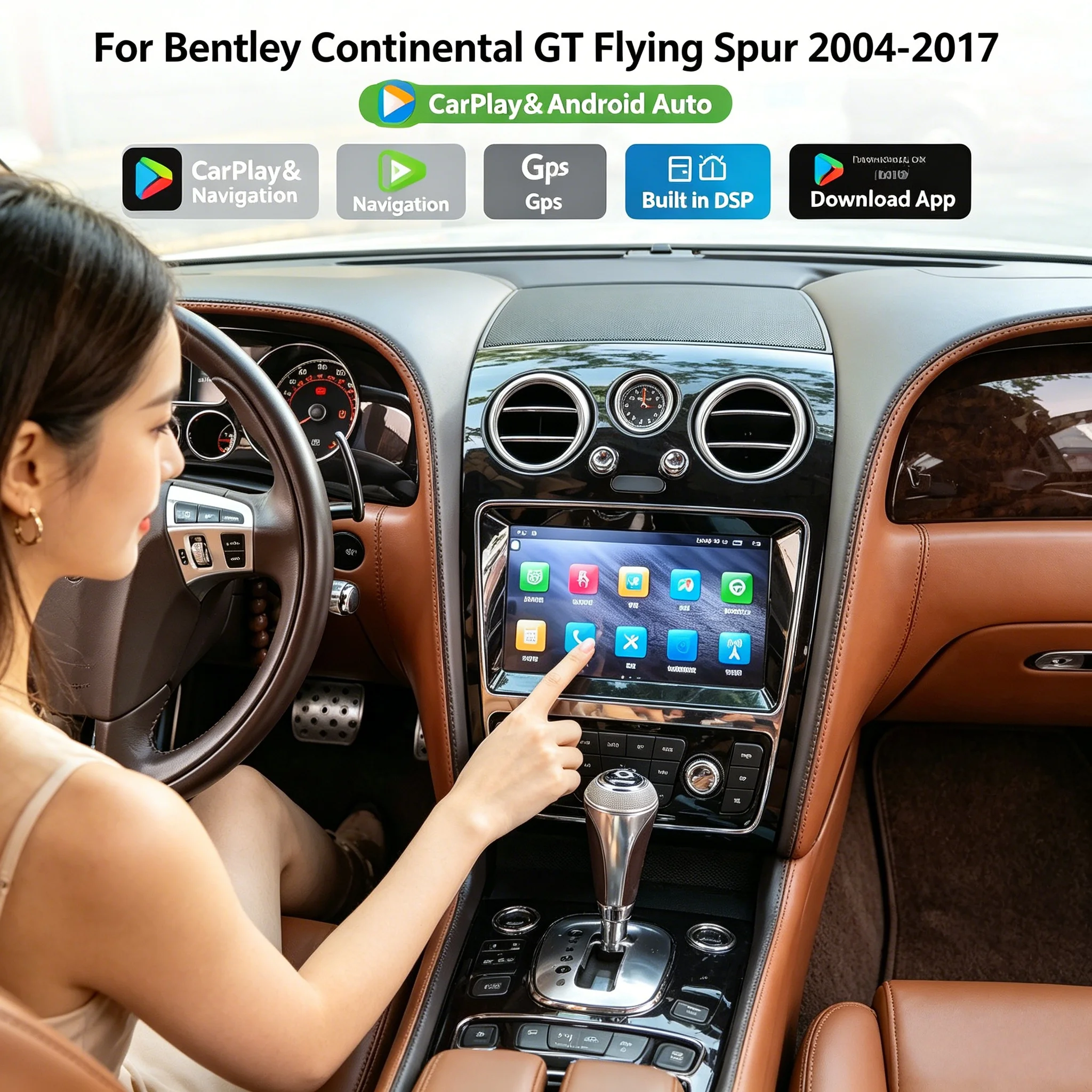 9 inch Car Multimedia Player For Bentley Continental GT Flying Spur 2004-2017 Carplay GPS Navigation  Android LCD Screen  Radio