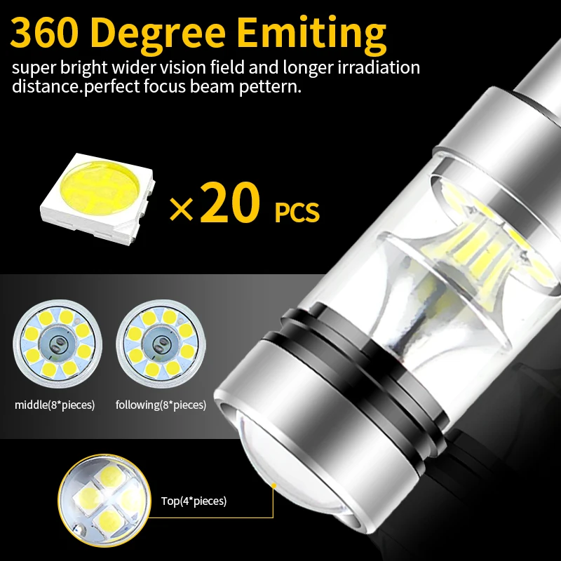 2pcs LED Daytime Running Light DRL Bulb Canbus P21/5W BAY15D For Kia Ceed Proceed Seltos Soul 1 2 Hyundai Creta Sonata 8