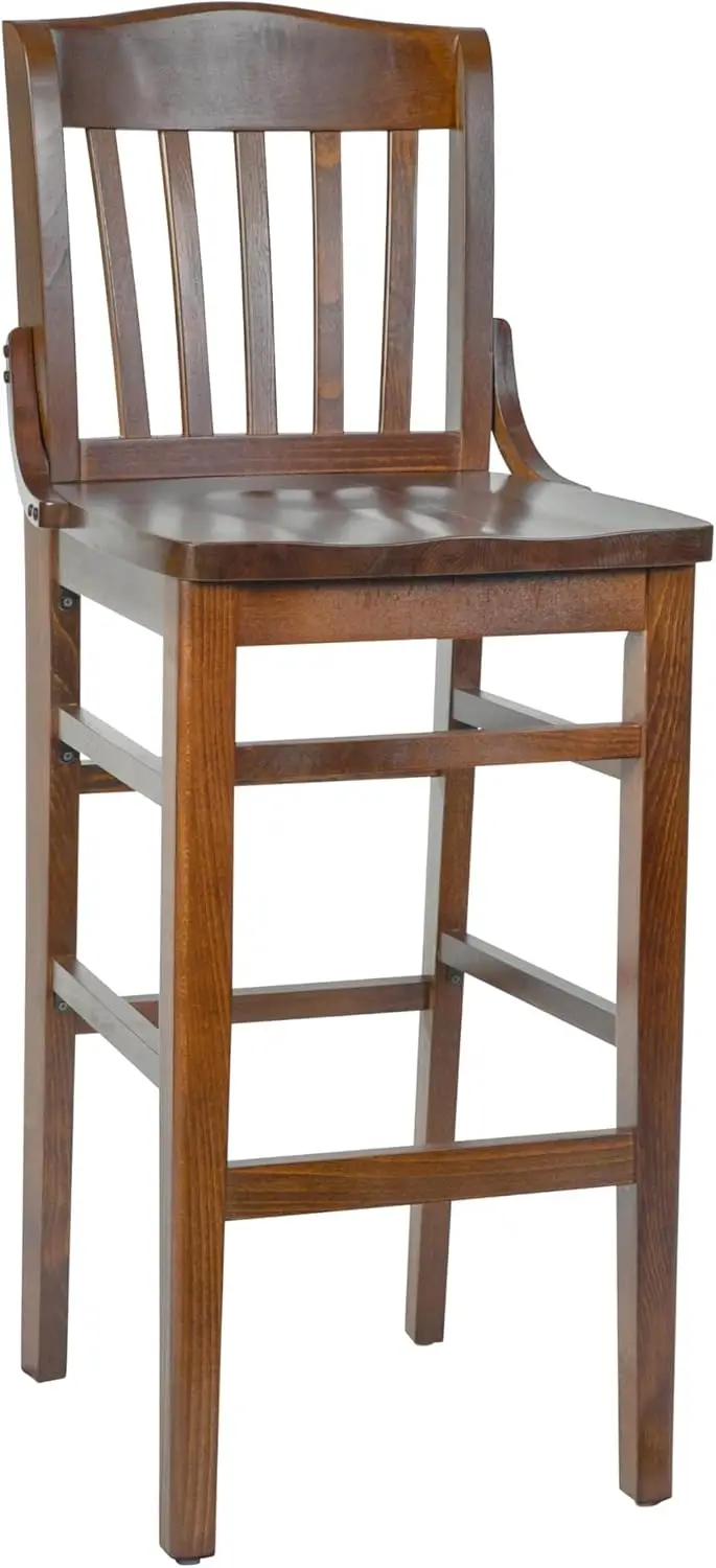 HERCULES Series School House Back Walnut Wood Restaurant Barstool